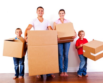 Moving van and boxes prepared for removals in Clerkenwell