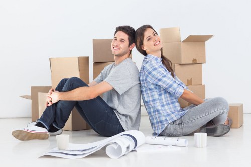 Packed boxes and fragile items prepared for house removals in Clerkenwell