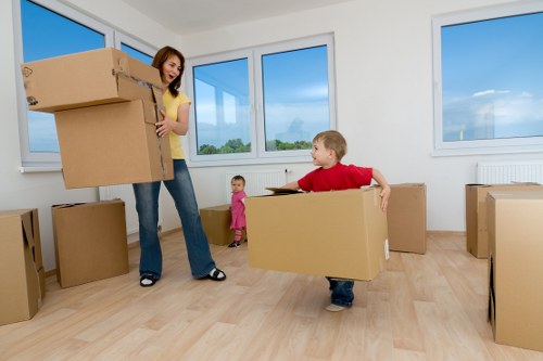 Home furniture being handled during a Clerkenwell relocation